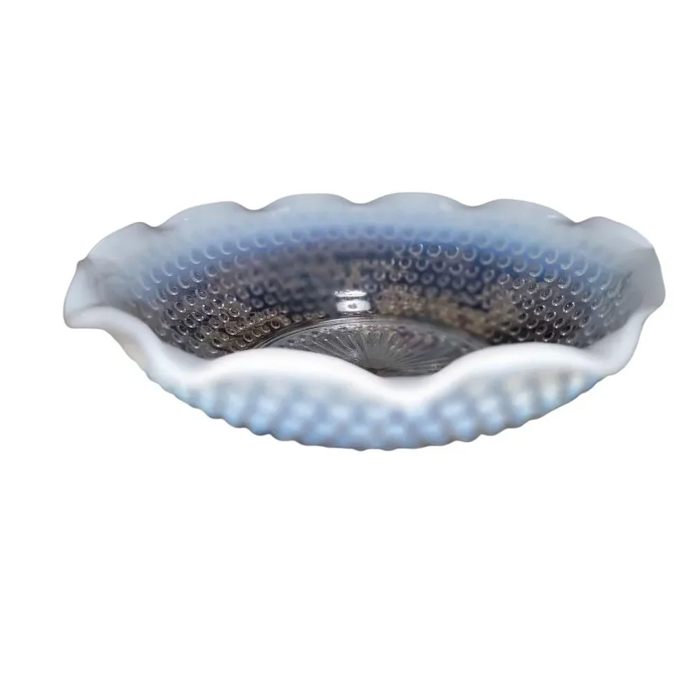 Hobnail Moonstone Opalescent Glass 9.5